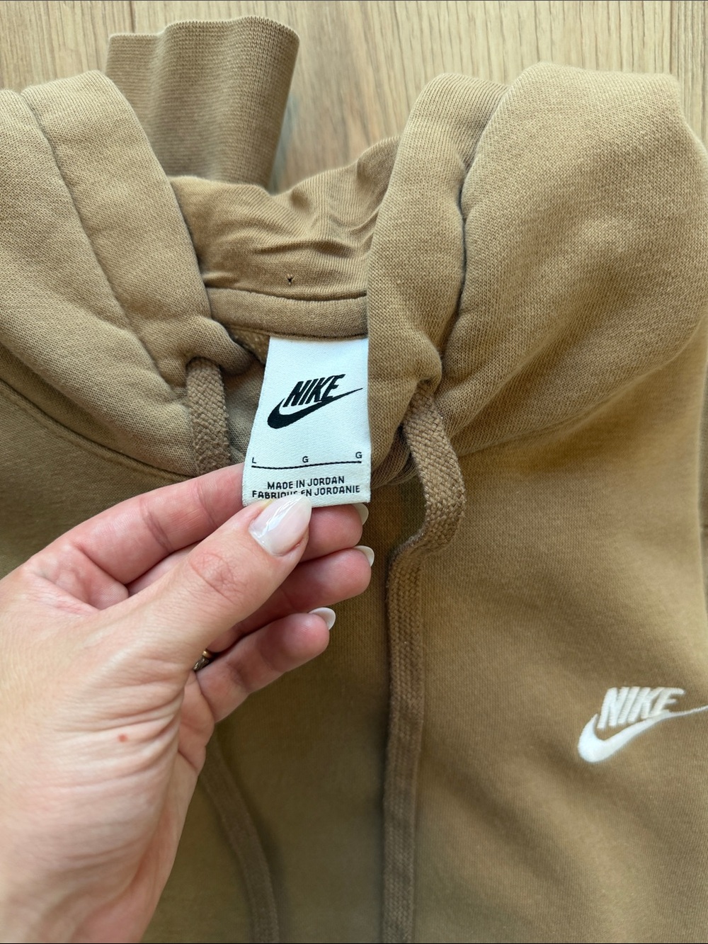 Nike Brown Pullover Hoodie with White Swoosh - Picture 2 of 4